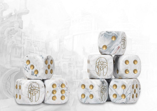 City States Logo on Light Grey Marbled Dice