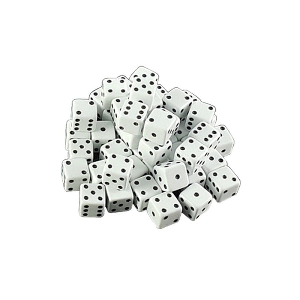 Mini Battle Dice 100x White 7mm