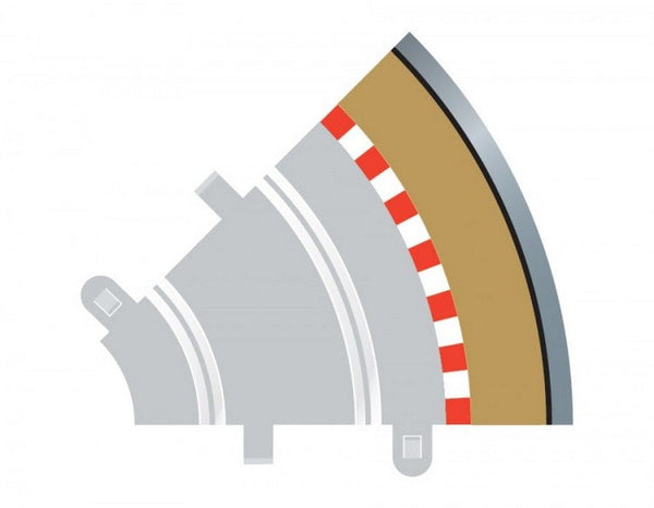 Radius 1 Curve Outer Borders 45° x4